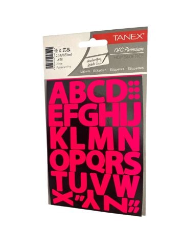 Tanex Stc-554 Harf Etiket 23 Mm – Neon Pembe (2 Syf)