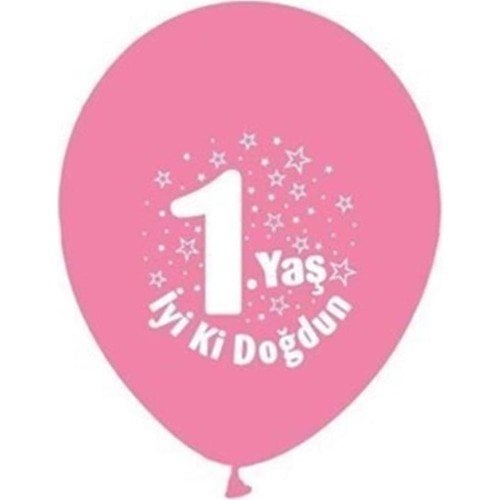 Nedi Pm-12159 Balon Baskılı 1 Yaş Pembe Renkli 16 Lı