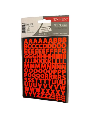 Tanex Stc-561 Harf Etiket 10 Mm – Neon Kırmızı (2 Syf)