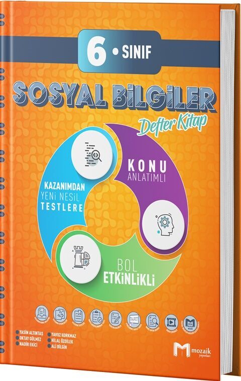Mozaik Yayınları 6. Sınıf Sosyal Bilgiler Defter Kitap