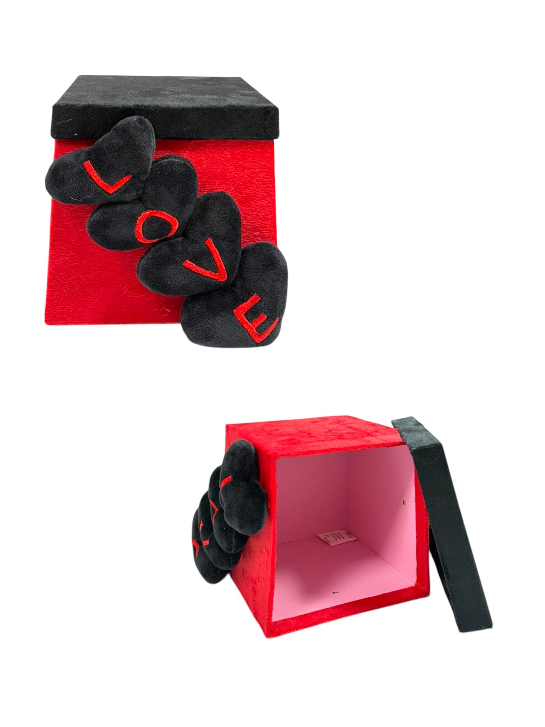 Aytan Gb-3 Kadife Pelüş love Kare Hediye Kutusu (15x15x16 Cm)