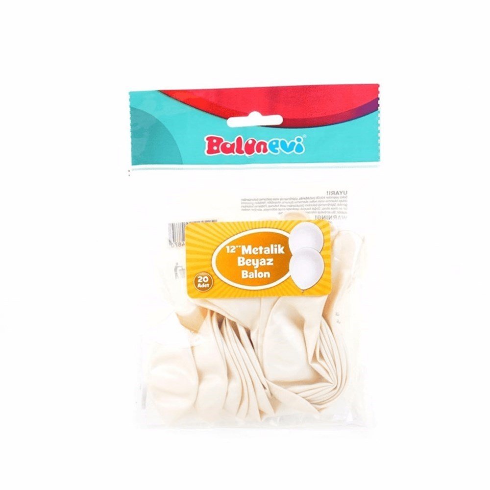 Nedi Pm-12131 Balon Metalik Beyaz 20 Li
