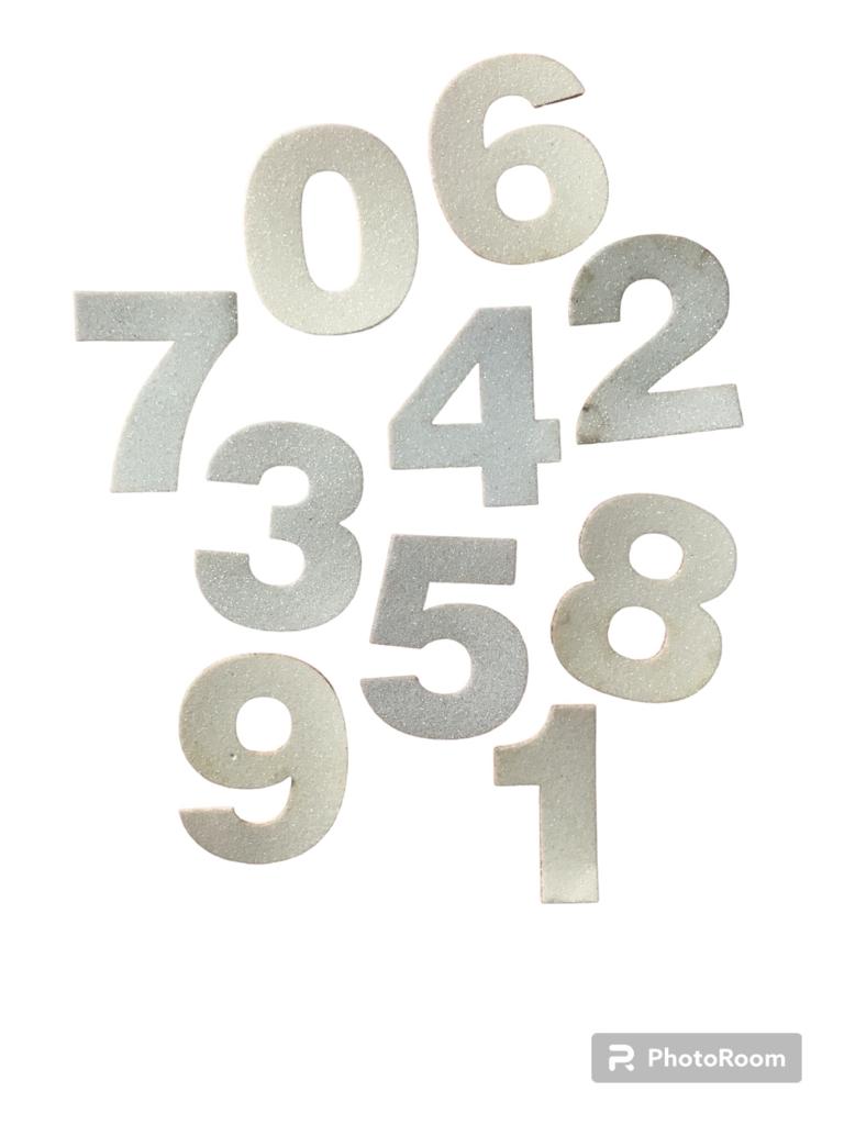 Kiddyworld Simli Eva Yapışkanlı Rakam  0 - 9 Set – Beyaz (Rakam Boyutu 7 Cm)