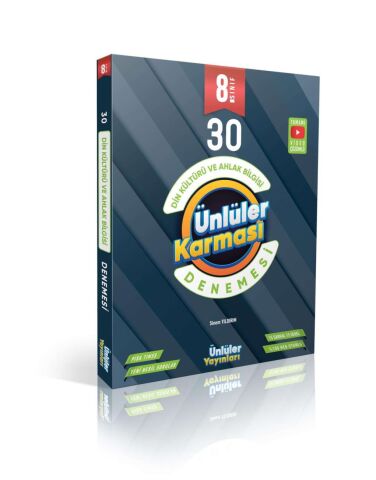 ÜNLÜLER KARMASI 8. SINIF  DİN KÜLTÜRÜ VE AHLAK BİLGİSİ 30 DENEME