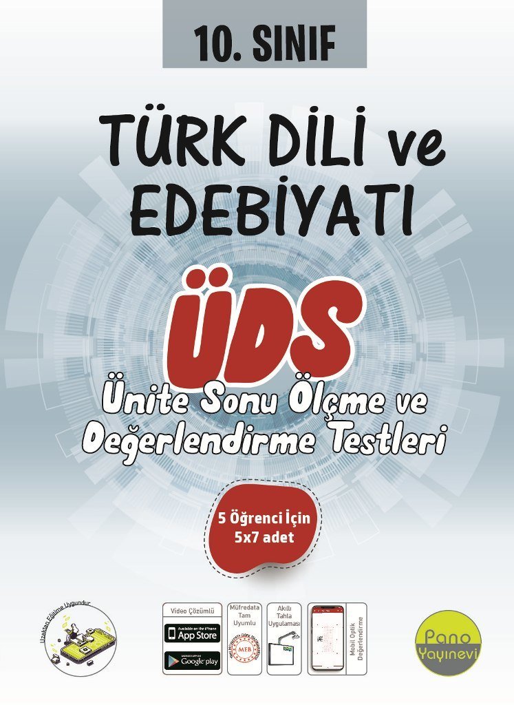 Pano 10. Sınıf Türk Dili Ve Edebiyatı Ünite Değerlendirme Sınavı (5 Öğrencilik 5X7 Sınav)