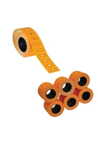Tanex Fiyat Etiketi 12x21mm Çizgili Neon Turuncu 6 Lı