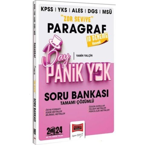 Yargı Yayınları 2024 KPSS YKS MSÜ Bay Panik Yok Paragraf Zor Seviye Tamamı Çözümlü Soru Bankası