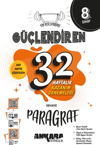 Ankara Yayıncılık  8.Sınıf Güçlendiren  32 Haftalık Paragraf Kazanım Denemeleri