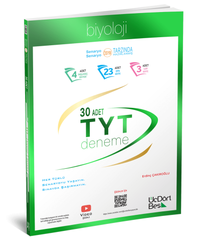 ÜçDörtBeş Yayınları TYT Biyoloji 30 Deneme
