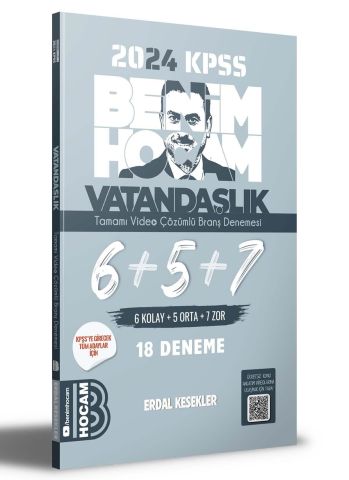 Benim Hocam Yayınları 2024 KPSS Vatandaşlık 18 deneme