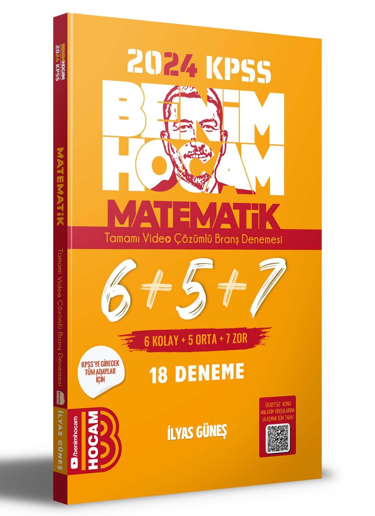 Benim Hocam Yayınları 2024 KPSS Matematik 18 deneme