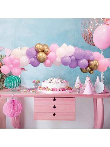 Balon Dekorasyonu 3lü Set kız Asorti Set 70'li - Makaron