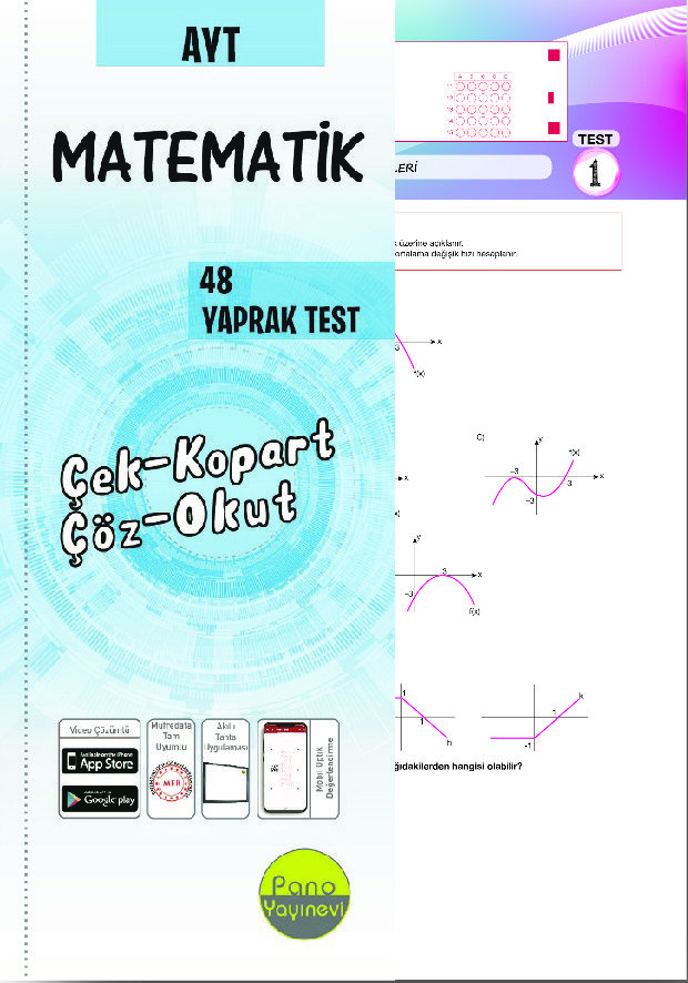 Pano Ayt Matematik Yaprak Testleri (48 Adet) Çek Kopart