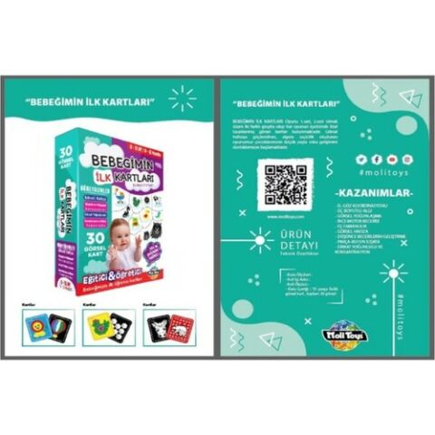 Moli Toys Bebeğimin İlk Kartları 0-12 Ay Eğitici İlk Öğrenim Kartları