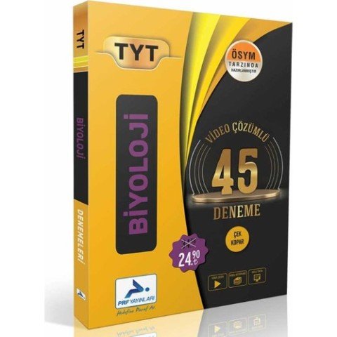Paraf TYT BİYOLOJİ VİDEO ÇÖZÜMLÜ 45 DENEME
