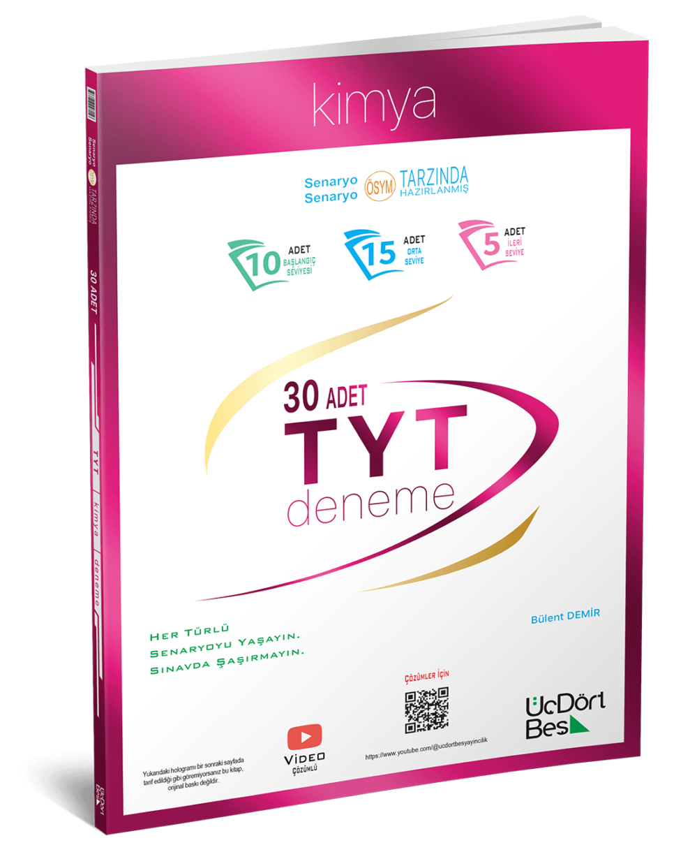 ÜçDörtBeş Yayınları TYT Kimya 30 Deneme