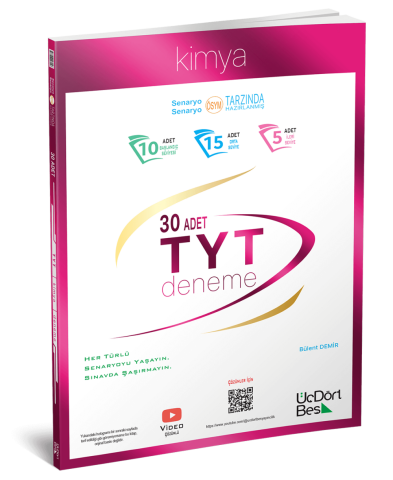 ÜçDörtBeş Yayınları TYT Kimya 30 Deneme