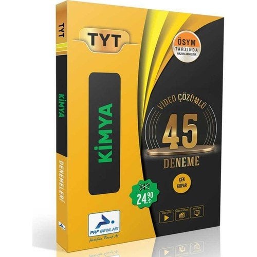 Paraf TYT KİMYA VİDEO ÇÖZÜMLÜ 45 DENEME