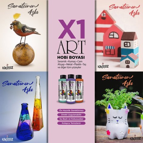Polisan X1ART Vernikli Hobi Boyası 120ml - PUDRA PEMBE