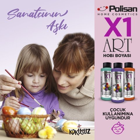 Polisan X1ART Vernikli Hobi Boyası 120ml - PUDRA PEMBE