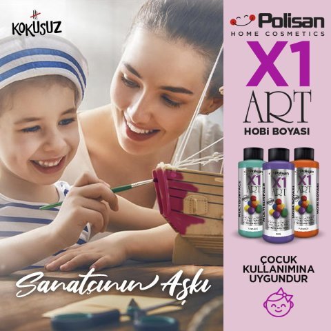 Polisan X1ART Vernikli Hobi Boyası 120ml - PUDRA PEMBE