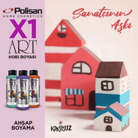Polisan X1ART Vernikli Hobi Boyası 120ml - PUDRA PEMBE