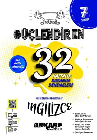 Ankara Yayıncılık 7.Sınıf Güçlendiren 32 Haftalık İngilizce Kazanım Denemeleri