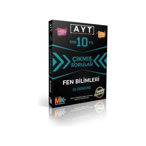 ÜNLÜLER KARMASI AYT FEN BİLİMLERİ TIPKI BASIM 10 KARMA DENEME (2012-2021)