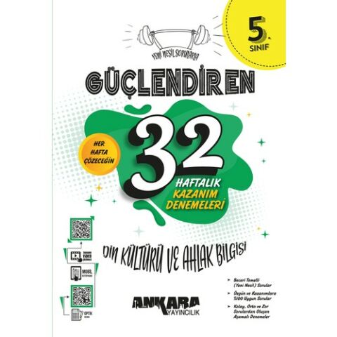Ankara Yayıncılık 5.Sınıf Güçlendiren 32 Haftalık Din Kültürü Ve Ahlak Bilgisi Kazanım Denemeleri