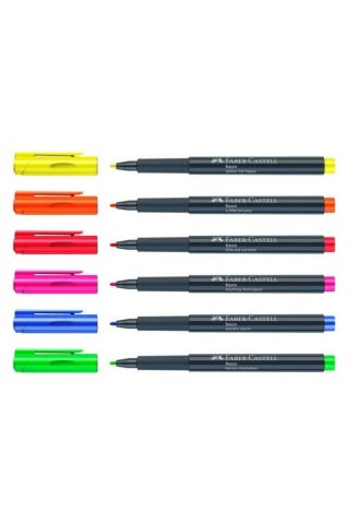 Faber-Castell Neon Markör 6'lı Set (M)