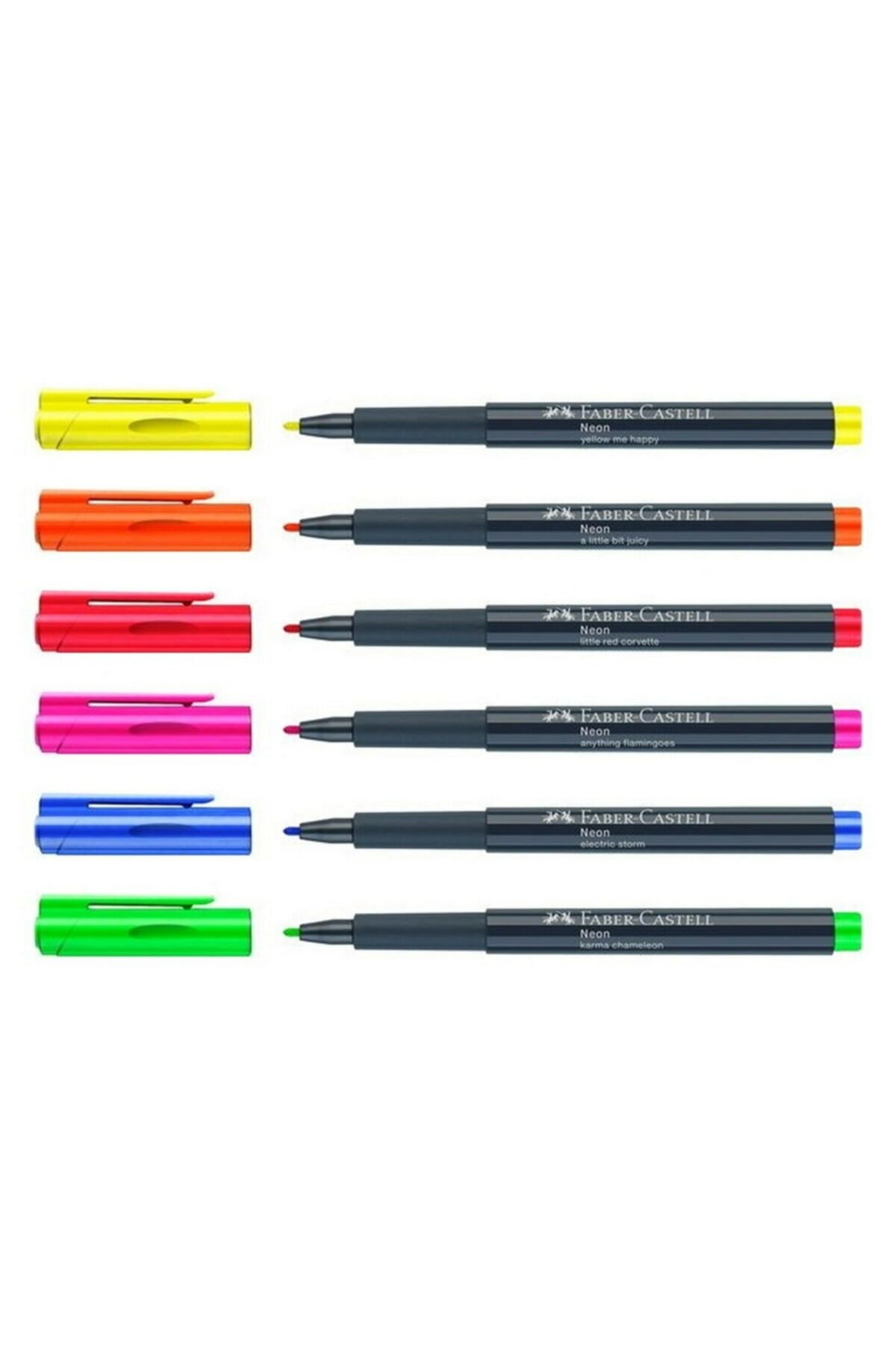 Faber-Castell Neon Markör 6'lı Set (M)