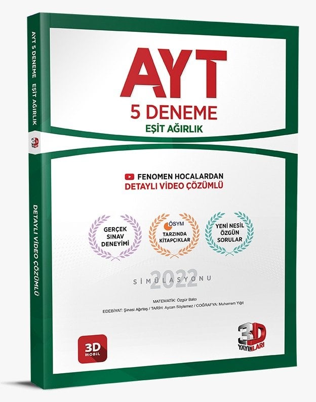 3D AYT 5 LI PAKET DENEME ESIT AGIRLIK
