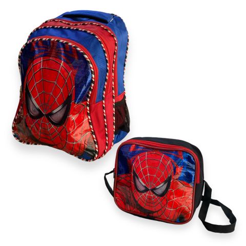 Gülce Spıderman 3 Bölmeli İlkokul Sırt Çantası + Beslenme Çantası  Kod:13799