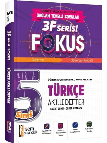 İsem Yayınları 5.Sınıf Fokus Türkçe Akıllı Defter