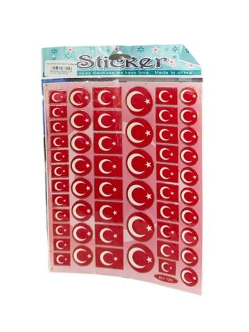 Alper Sticker (54 Adet) Türk Bayrakları
