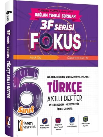 İsem Yayınları 6.Sınıf Fokus Türkçe Akıllı Defter