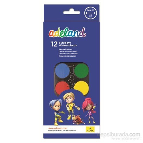 Adeland Suluboya 12 Renk Büyük Boy (30mm)