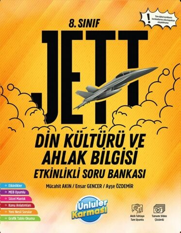 Ünlüler Yayınları 8.SINIF JETT ETKİNLİKLİ SORU BANKALARI DİN KÜLTÜRÜ VE AHLAK BİLGİSİ