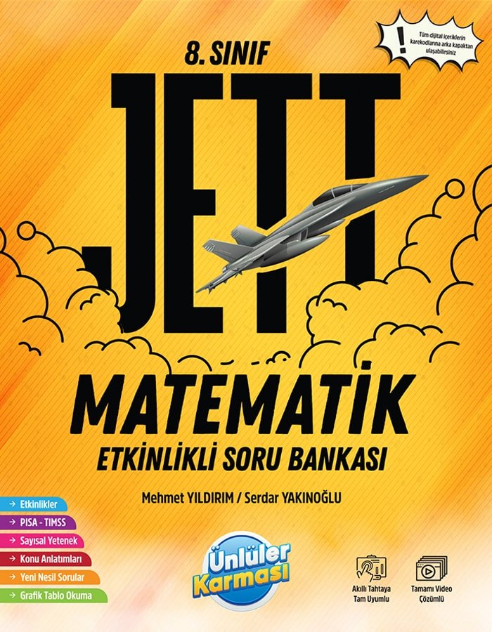Ünlüler Yayınları 8.SINIF JETT ETKİNLİKLİ SORU BANKALARI MATEMATİK