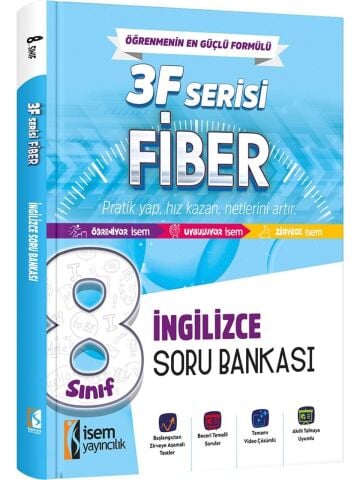 İsem Yayınları 8.Sınıf Fiber İngilizce Soru Bankası