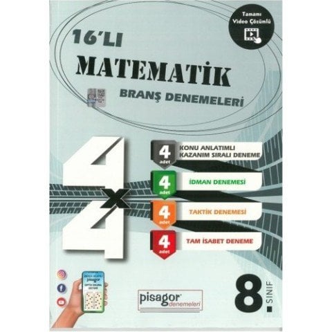 ZEKAKÜPÜ PİSAGOR 8.SINIF 16'LI MATEMATİK BRANŞ DENEMELERİ