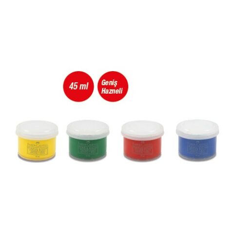 Faber-Castell Parmak Boyası 45 ml X 4 Renk