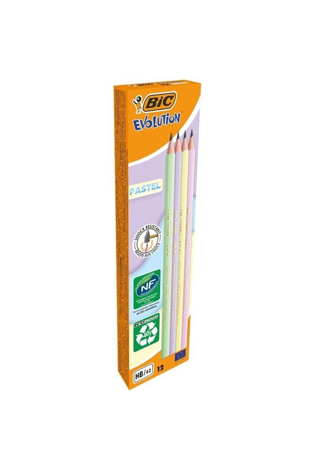 Bic Evolution Kurşun Kalem Pastel Renkler – (12 Li Paket)