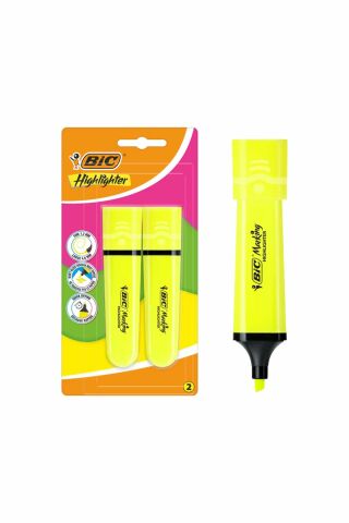 Bic Flat Fosforlu Kalem 2 Li Blisterli - Sarı