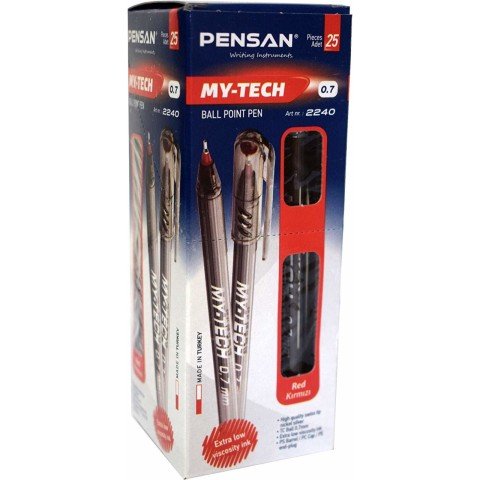 PENSAN 1,0 MM MY-TECH TÜKENMEZ KALEM 25Lİ KIRMIZI