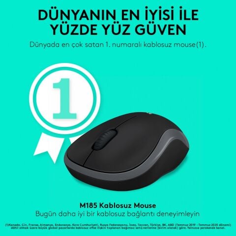 Logitech M185 Kablosuz Mouse - Gri