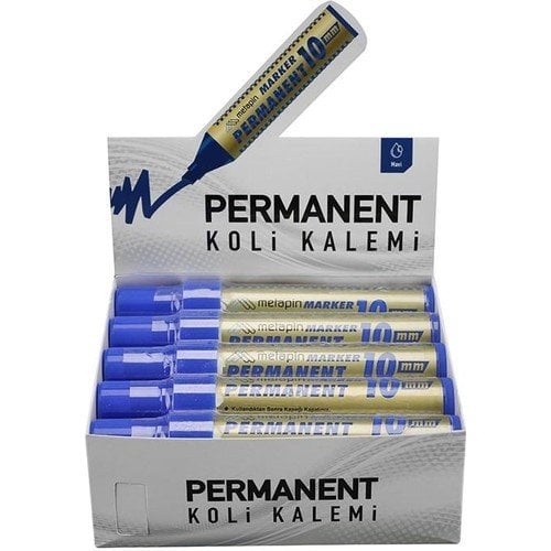 Metapin Permanent Marker Kesik Uç 10 Mm - Mavi 1 Adet
