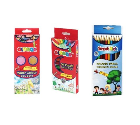 GLOBOX 3 LÜ BOYA SETİ (KURUBOYA - PASTEL BOYA - SULU BOYA)