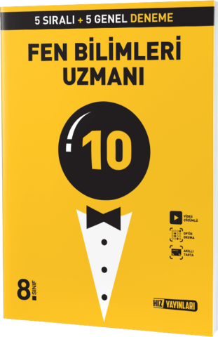 Hız Yayınları 8. SINIF FEN BİLİMLERİ UZMAN DENEME 10 LU