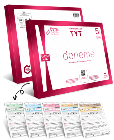 ÜÇ DÖRT BEŞ TYT Tüm Dersler 5’li Paket Deneme